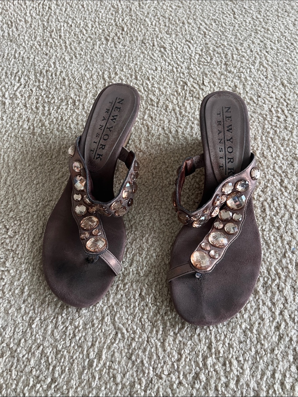 New York transit rhinestone sandal